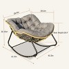 1pc Outdoor Rocking Lounge Chair, Rattan Wicker with Cotton Cushions, Ergonomic Round Shape for Indoor & Patio Use - Coolbibila - 4 of 4