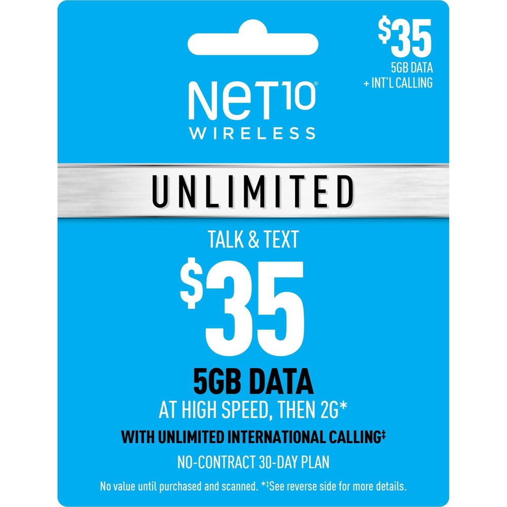 Photos - Other for Mobile Net10 $35 Unlimited 30-Day Talk/Text/Data Prepaid Card (Email Delivery)