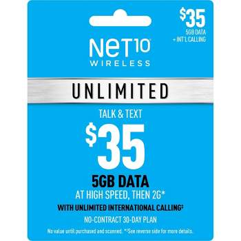 Net10 Wireless 30-Day Unlimited Talk/Text/Data Prepaid Card (Email Delivery)
