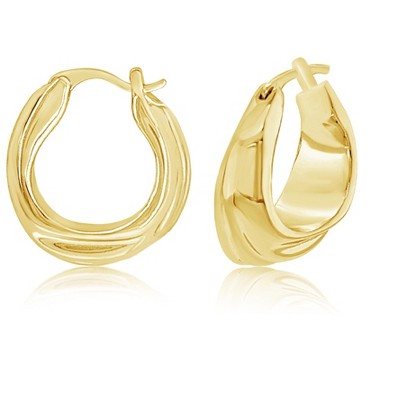 Benevolence LA 14k Gold Braided Huggie Hoop Earrings for Women