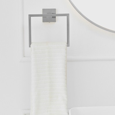 Brushed Nickel Stainless Steel Square Wall Mounted Towel Ring