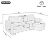 84.6"W L-Shaped Sectional Sofa with Curved Chaise Lounge, Chenille Fabric Couch with 2 USB Ports & Side Storage Pockets - ModernLuxe - 3 of 4