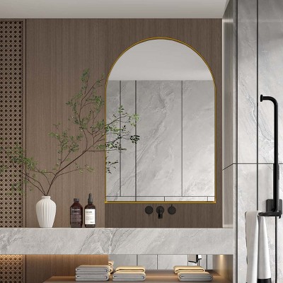 24"X36" Arched Recessed Medicine Cabinet For Bathroom Wall Cabinet With Arch Mirror And Adjustable Shelf,Wall Mirror With Storage-The Pop Home