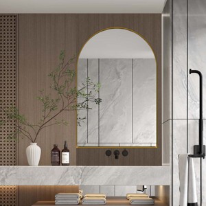 24"X36" Arched Recessed Medicine Cabinet For Bathroom Wall Cabinet With Arch Mirror And Adjustable Shelf,Wall Mirror With Storage-The Pop Home - 1 of 4