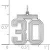 Black Bow Jewelry Sterling Silver, Jersey Collection, Large Number 30 Pendant - 4 of 4