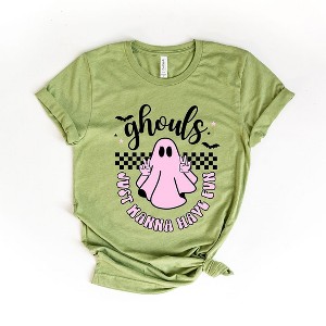 Simply Sage Market Women's Just Wanna Have Fun Checkered Short Sleeve Graphic Tee - 1 of 4