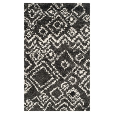 Laney Textured Shag Area Rug - Charcoal - (4'x6')- Safavieh
