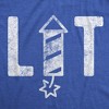 Mens Lit Firework T Shirt Funny 4th of July Parade Firecracker Graphic Novelty Tee - Crazy Dog Men's T Shirt - 2 of 4