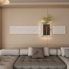 Vynxaria 3-Color LED Sandstone Wall Decor, 3D Art Sculpture with Glass Vase - 2 of 4