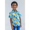 Disney Lilo & Stitch Mickey Mouse Lion King Simba Hawaiian Blue Button Down Shirt Little Kid to Big Kid - image 2 of 4