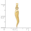 Black Bow Jewelry 10k Yellow Gold Solid 3D Italian Horn Pendant - 4 of 4
