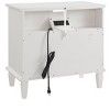 NicBex 2 Drawers Nightstand with Charging Station Farmhouse End Table with USB Ports and Outlets Fluted Pilasters Design Side Table - 4 of 4