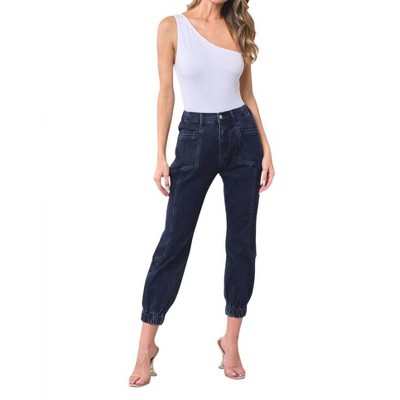 Women's Premium Denim Jogger Pants - WISTERIA LANE