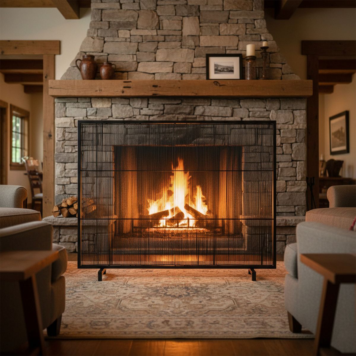 Christopher Knight Home Akira Modern Rectangular Metal Single Panel Fireplace Screen