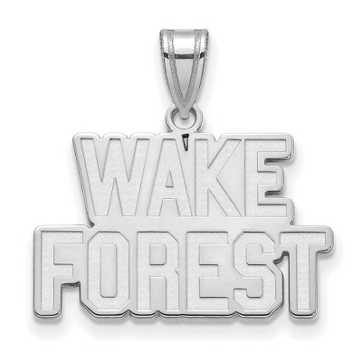 Black Bow Jewelry 14k White Gold Wake Forest Demon Deacons NCAA Medium Pendant