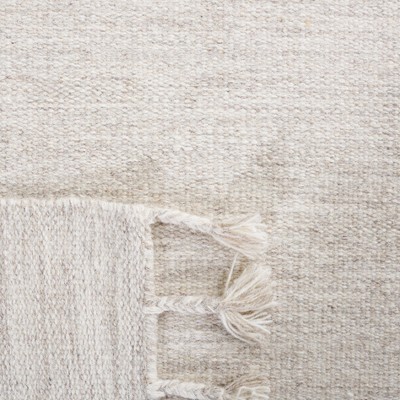 Gray Flat Woven Handmade Wool Area Rug
