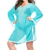 HAPPY BAY Women's Loose Beach Dress Cover Up Summer Vacation Beachwear Mini Bathing Suit Bikini Swim Large-X-Large Green Solid - 4 of 4
