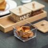 Basicwise Glass Jars with Bamboo Lids and Wooden Tray – Rectangular Charcuterie, Snack Organizer and Fruit Platter for Party, Candy Jars,and Cookies - 4 of 4