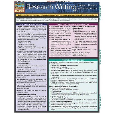 Research Writing: Papers, Theses & Dissertations - (Quickstudy: Academic) by  Thomas Smith (Poster)