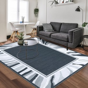 coucheta Area Rug, Gray Washable Rug, Bordered Entryway Rug, For Home Modern Bedroom Rug, Non-Slip Low Pile Carpet, Foldable Kitchen Rugs - 1 of 4