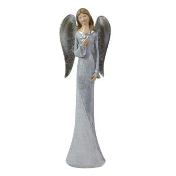 Northlight 13” Lighted Angel Holding A Star Christmas Tabletop Figurine ...