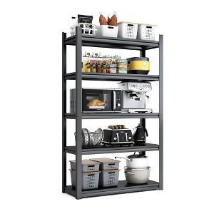 NicBex 5 Tier Metal Garage Shelving,2000LBS Heavy Duty Storage Shelves,Adjustable Industrial Shelving Unit Storage Rack,Black - 1 of 4