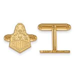 Black Bow Jewelry 14k Yellow Gold Plated Sterling Silver Purdue Boilermakers NCAA Cuff Links - 1 of 3