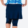 Calypsa Women's Plus Size Chlorine Resistant Skirted Swim Capris - 2 of 4