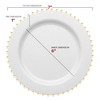 Smarty Had A Party 7" White w/ Gold Pearl String Plastic Salad Plates - 120 pcs - 3 of 4