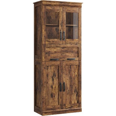 coucheta Storage Cabinet with Doors and Shelves,Tall Bathroom Cabinet with Drawer,Freestanding Floor Pantry Cabinet,for Kitchen, Living Room,Dining