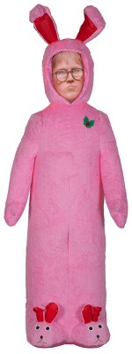 Gemmy Photorealistic Airblown Inflatable Mixed Media Ralphie w/Pink FuzzyPlush Bunny Suit WB, 6 ft Tall