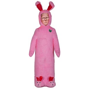 Gemmy Photorealistic Airblown Inflatable Mixed Media Ralphie w/Pink FuzzyPlush Bunny Suit WB, 6 ft Tall - 1 of 4