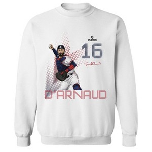 MLBPA Men's Darnaud Pw Licensed Mlbtravis D'Arnaud Atlanta Baseball Atlanta Braves Long Sleeve Graphic Cotton Pullover Sweatshirt - White 3X - 1 of 4