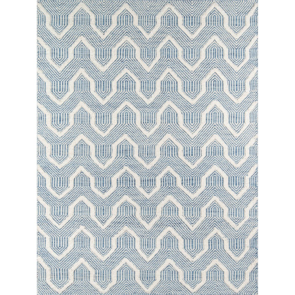 8'6inx11'6in Langdon Prince Hand Woven Wool Area Rug Blue - Erin Gates by Momeni