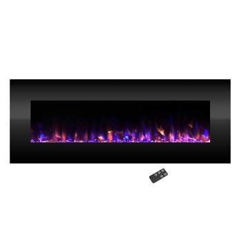 Hasting Home 54-Inch Wall-Mount Electric Fireplace with Remote