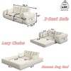 MYINDA Lazy  Sofa Couch, 78.7" Multifunctional Folding Sofa Bed, 3 in 1 Teddy Fabric Foam Filled Sleeper Sofa Bed for Living Room, Guest Room, Beige - 2 of 4