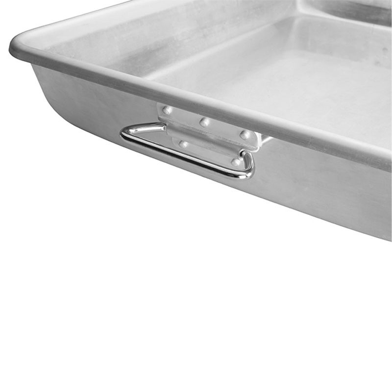 Winco Roast Pan with Straps, Aluminum, 18" x 34.5", 2.4mm thick - Silver, 2 of 3