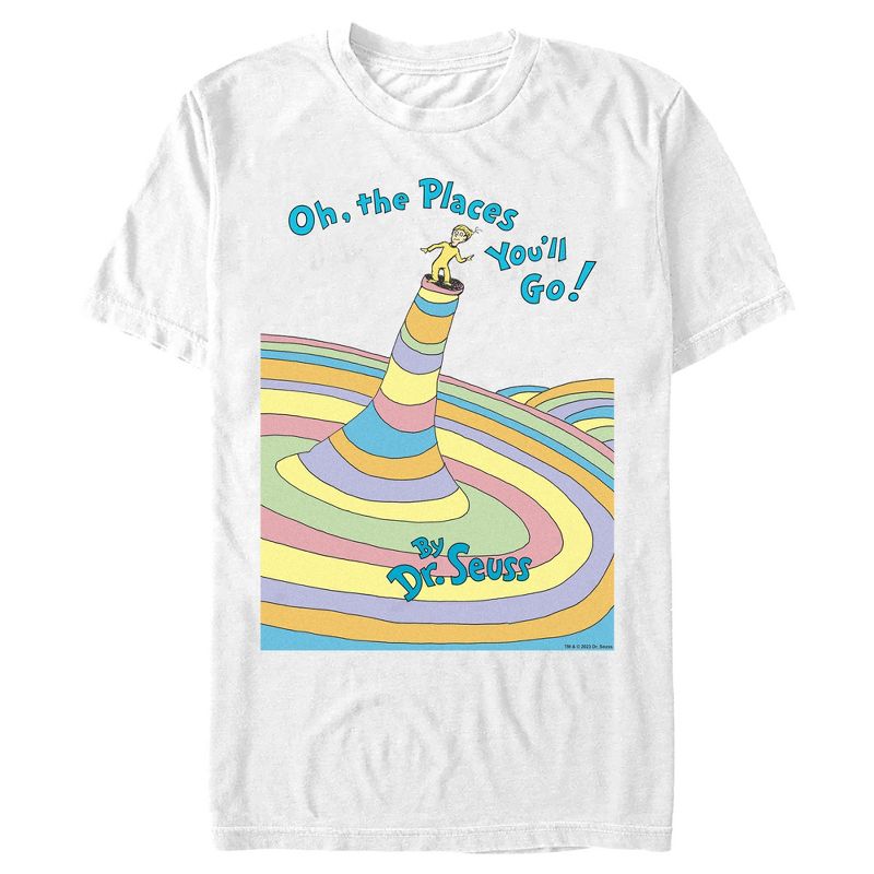 Men's Dr. Seuss Oh The Places You'll Go Book Cover T-Shirt, 1 of 6