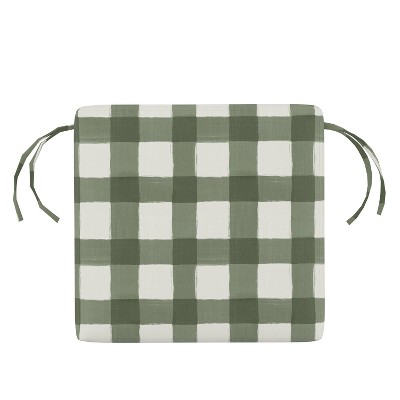 Skyline Furniture 18"x18" Outdoor Chair Cushion Buffalo Square Sage: Fade & Weather-Resistant, Zipper Closure