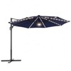 Sonkuki 11FT Round Offset Outdoor Patio Solar LED Cantilever Umbrella Aluminium Pole, 360° Rotation and Canopy Angle Adjustment - 2 of 4