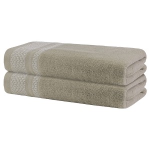Unique Bargains Soft Highly Absorbent Quickdry Bath Towels 2 Pcs - 1 of 4