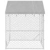 Outdoor Dog Kennel Silver Galvanized steel, Polyethylene vidaXL - 4 of 4