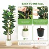 Whizmax Artificial Fiddle Leaf Fig Tree - Tall Faux Plant in White Planter, Realistic Greenery for Home & Office Decor, Fake Indoor Tree - 4 of 4