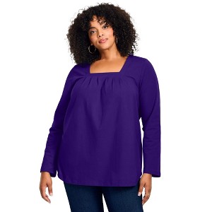 Avenue Square Neck Pleated Tunic - 1 of 2