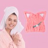 Unique Bargains Cat Shape Cute Hair Drying Towel Dry Cap 1 Pc - 2 of 4