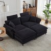 Deep Seat Sectional Sofa, Comfortable Cloud Sofa with Ottomans, loveseat Sofa, 85.8''Modern Polyester Polyester Sectional Sofa for Living Room - 4 of 4