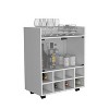 Depot E-Shop Queens Bar Cart 32.28" H, 8-Bottle Holder, Glass-Paneled Cabinet, Aluminum-Touched Top - 2 of 4