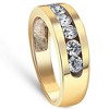 Pompeii3 1Ct Diamond Channel Set Wedding Band Mens Ring 14k Yellow Gold Lab Created - 2 of 4