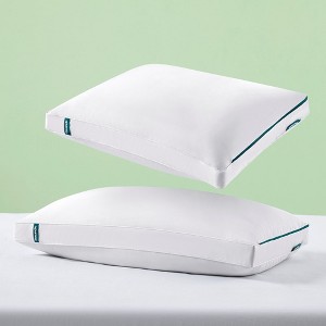 Downcle Adjustable Height Goose Feather and Down Bed Pillow with GRS Recycled Materials - 1 of 4