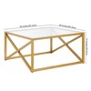 Square Brass Finish Coffee Table - Henn&Hart - 3 of 4